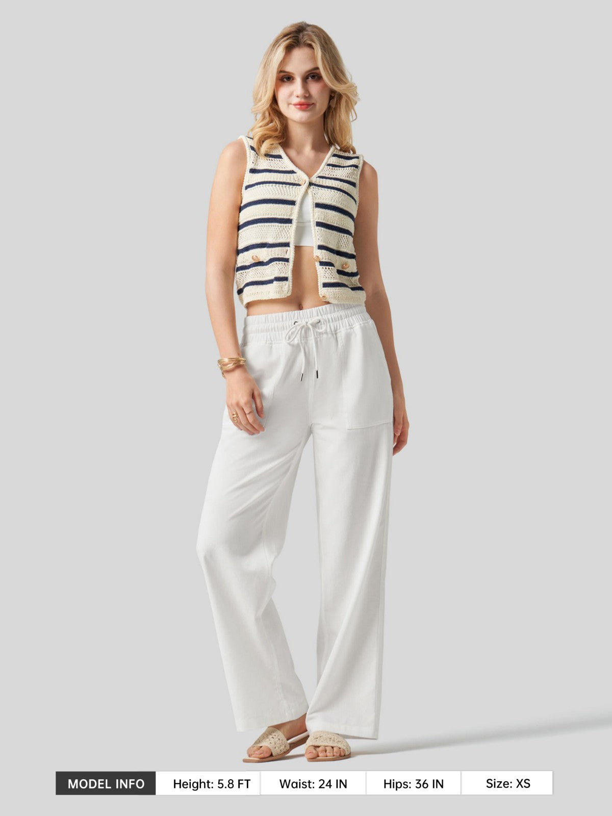 Women's Cotton Linen Easy Wide-Leg Pants