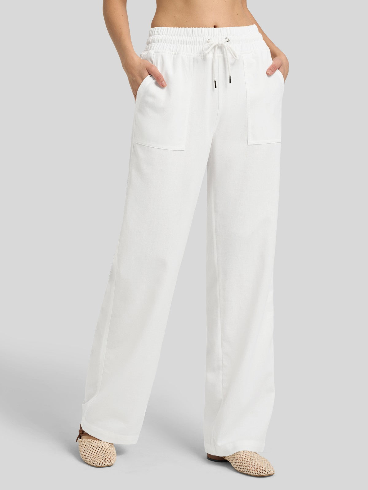 Women's Cotton Linen Easy Wide-Leg Pants