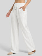 Women's Cotton Linen Easy Wide-Leg Pants