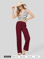 Women's Cotton Linen Easy Wide-Leg Pants