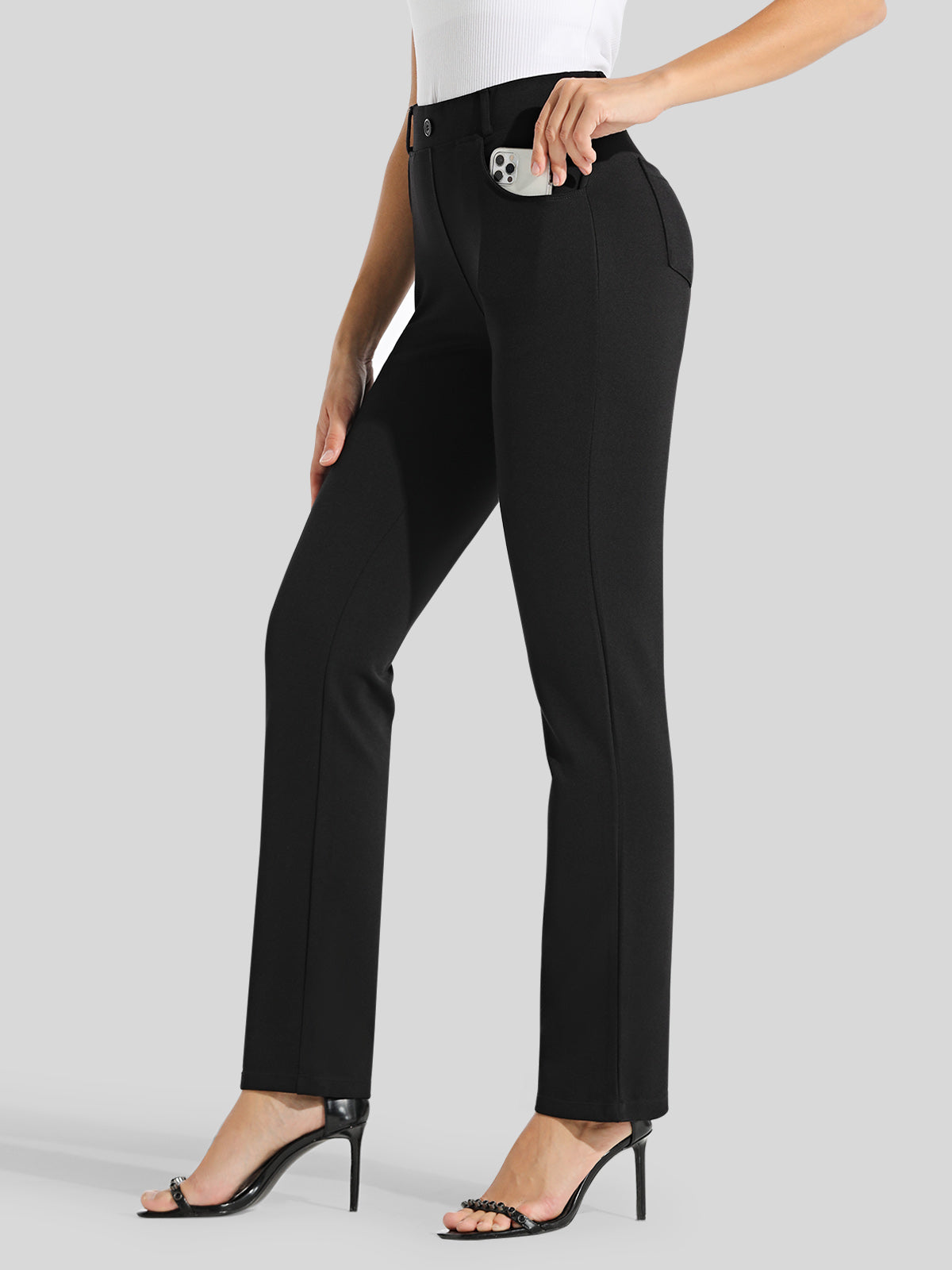 Women's Straight Leg Yoga Dress Pants Petite