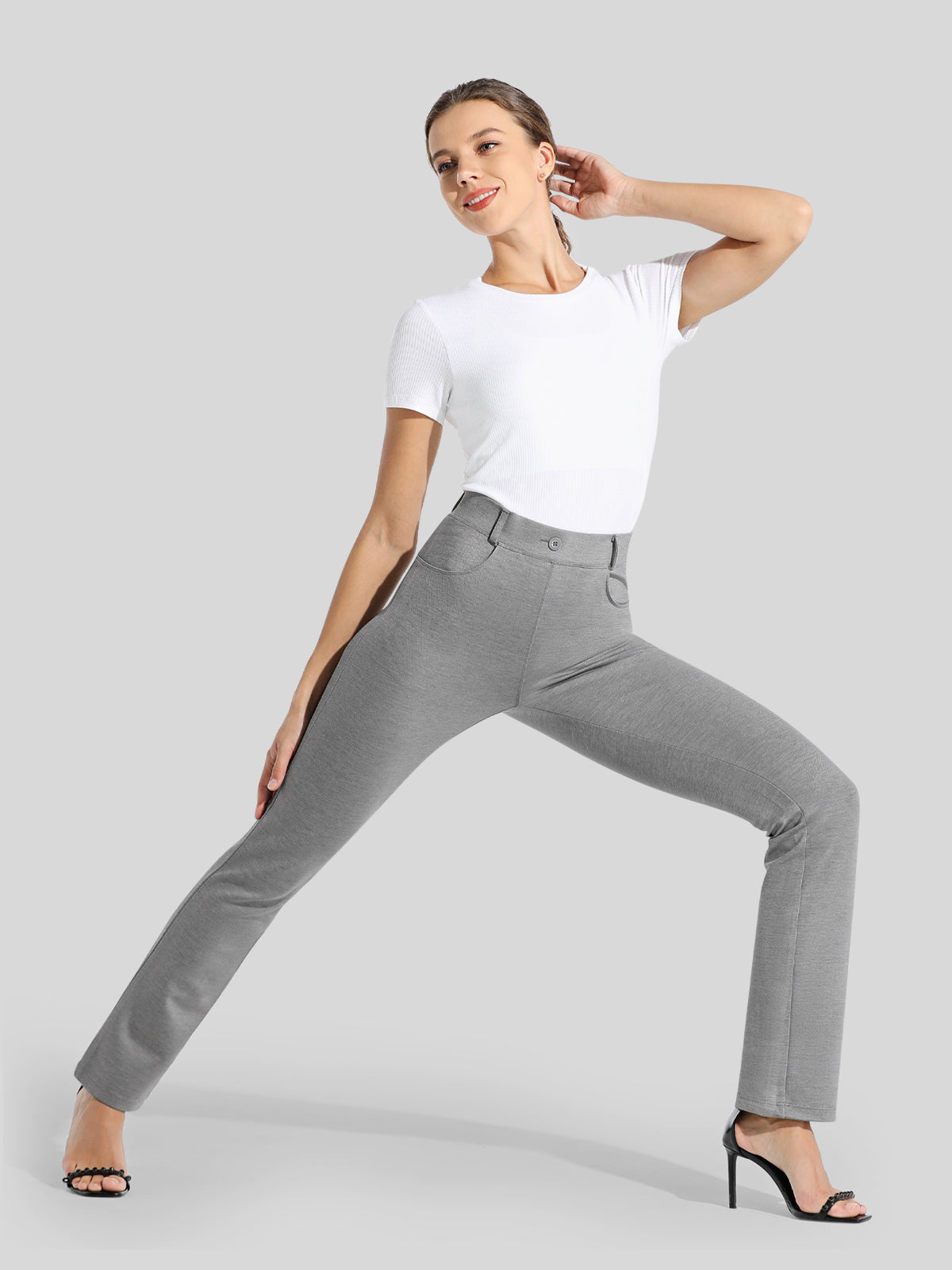 Women's Straight Leg Yoga Dress Pants Petite