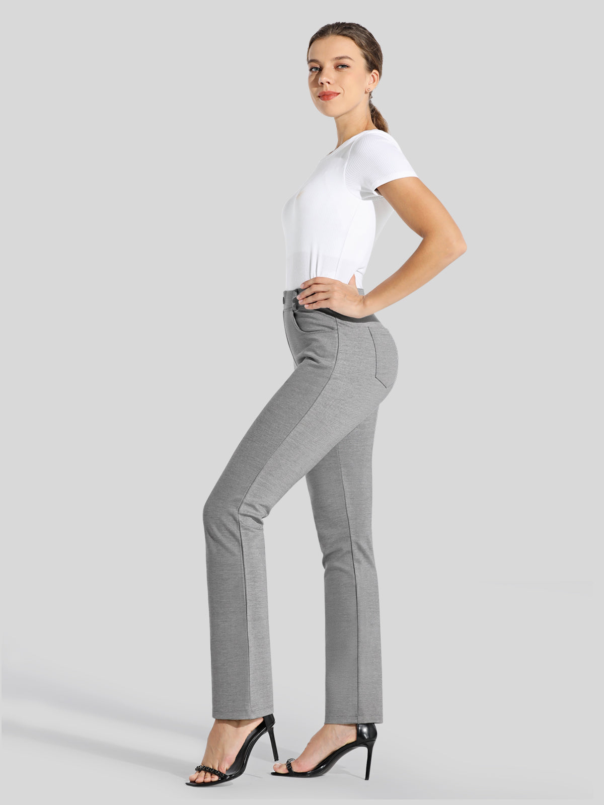 Women's Straight Leg Yoga Dress Pants Petite
