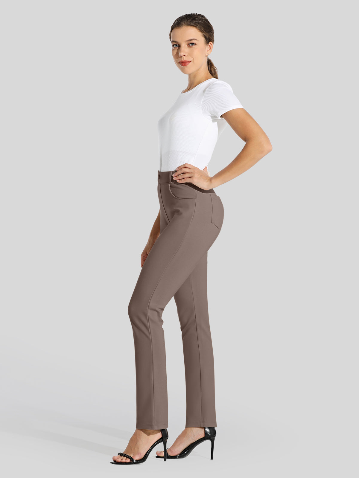 Women's Straight Leg Yoga Dress Pants Petite