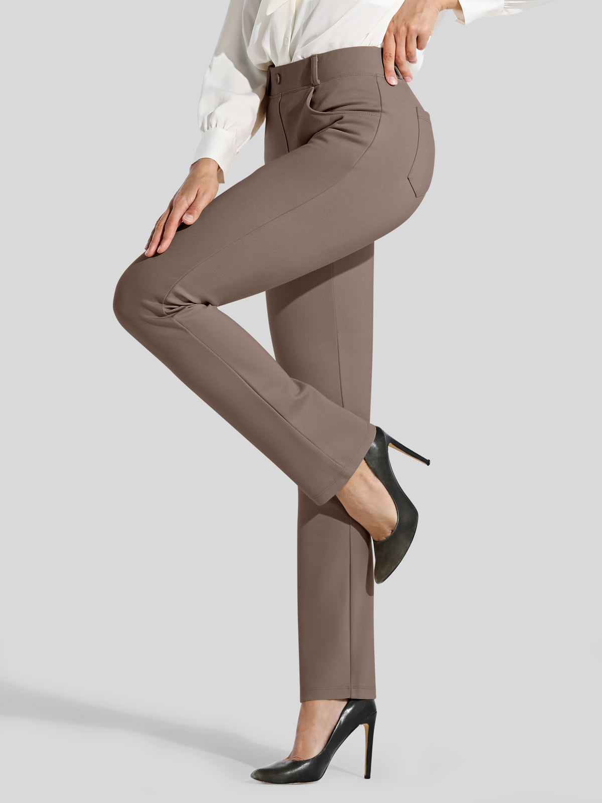 Women's Straight Leg Yoga Dress Pants Petite