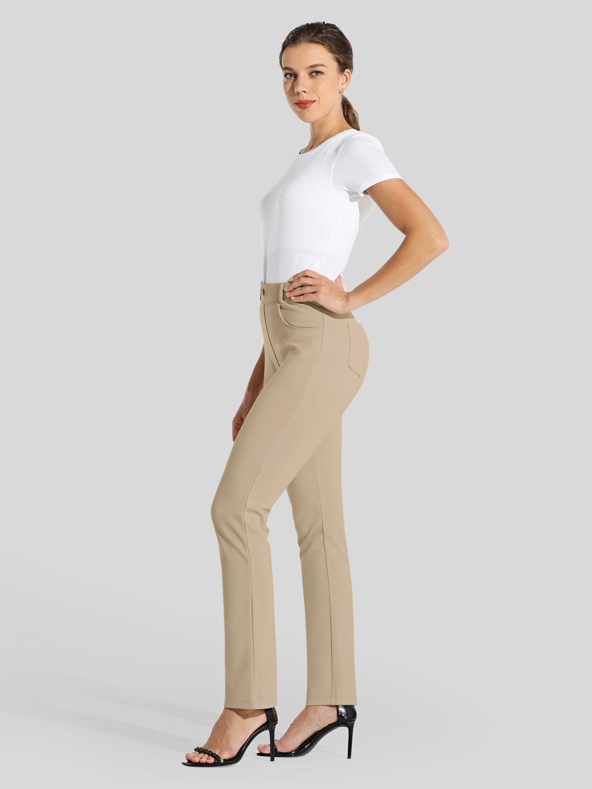 Women's Straight Leg Yoga Dress Pants Petite