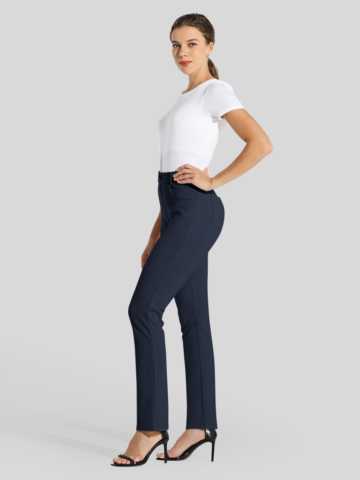 Women's Straight Leg Yoga Dress Pants Petite