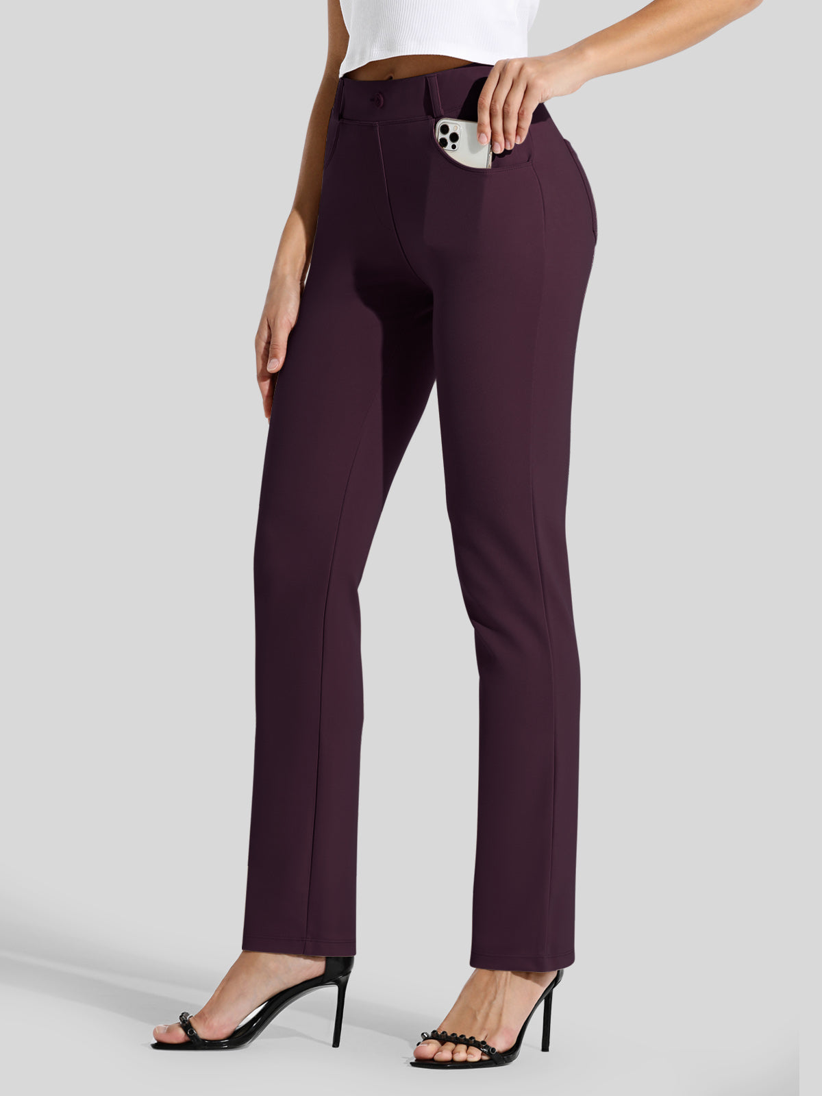 Women's Straight Leg Yoga Dress Pants Petite