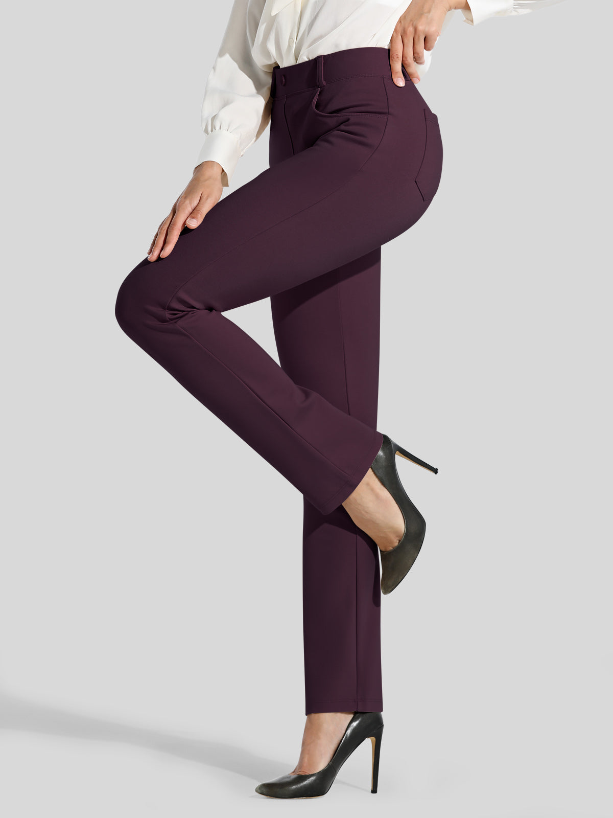 Women's Straight Leg Yoga Dress Pants Petite