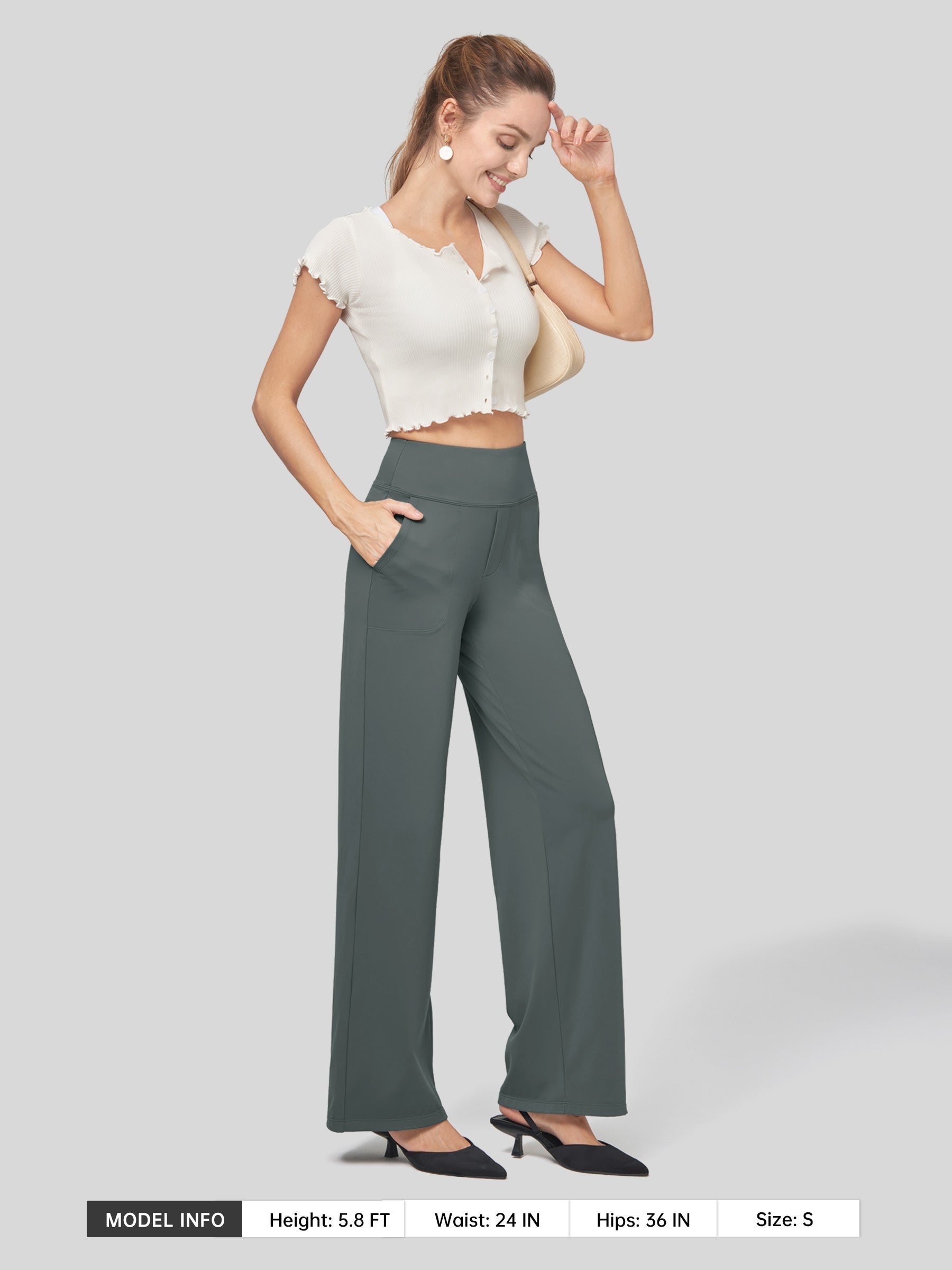 Women's High Rise Yoga Dress Pants