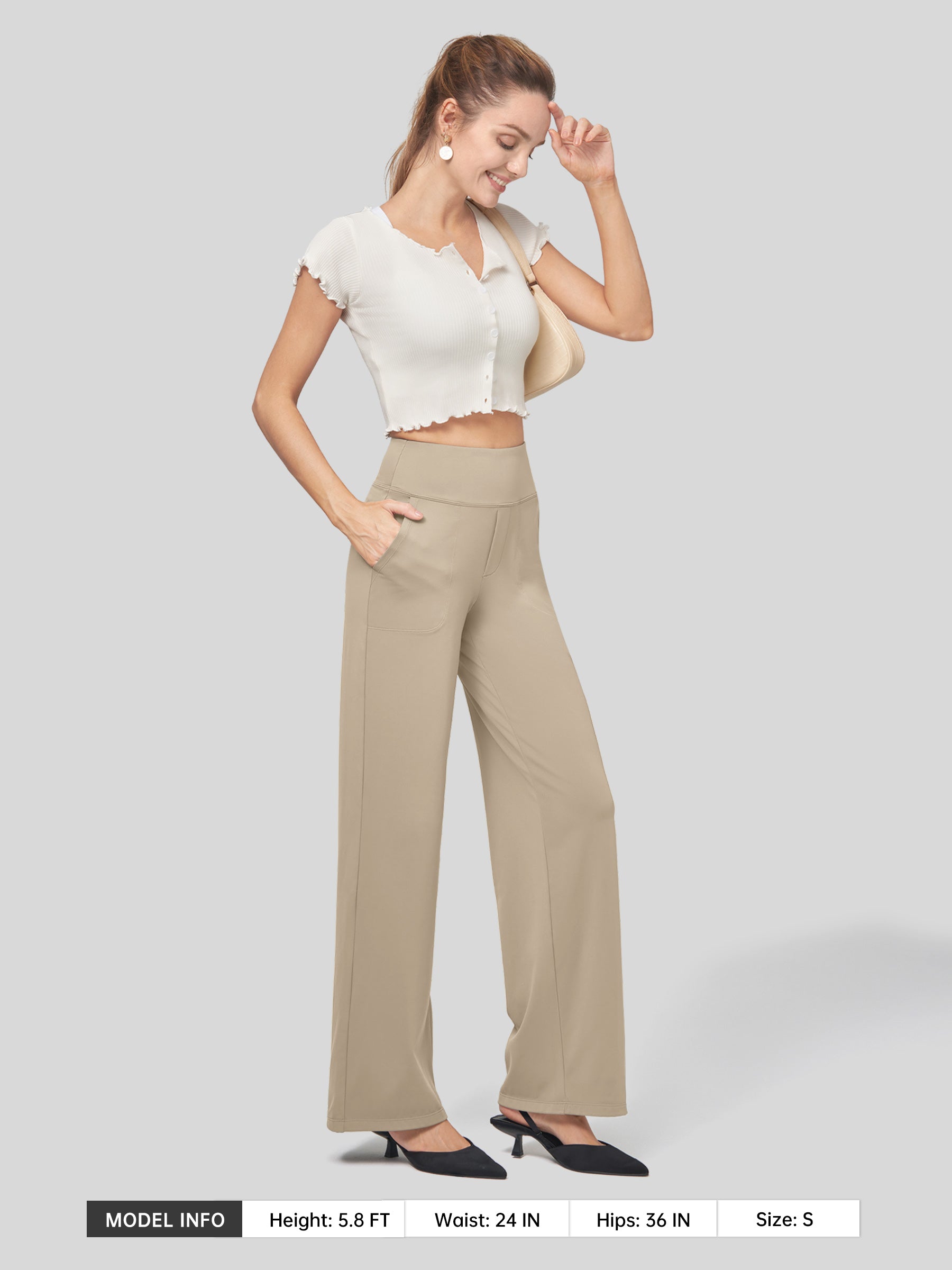 Women's High Rise Yoga Dress Pants