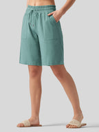 Women's Cotton Linen Easy Bermuda Shorts 10 Inch