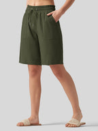Women's Cotton Linen Easy Bermuda Shorts 10 Inch