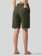 Women's Cotton Linen Easy Bermuda Shorts 10 Inch