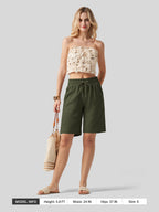 Women's Cotton Linen Easy Bermuda Shorts 10 Inch