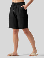 Women's Cotton Linen Easy Bermuda Shorts 10 Inch