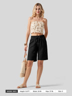 Women's Cotton Linen Easy Bermuda Shorts 10 Inch