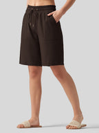 Women's Cotton Linen Easy Bermuda Shorts 10 Inch