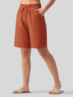 Women's Cotton Linen Easy Bermuda Shorts 10 Inch
