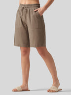 Women's Cotton Linen Easy Bermuda Shorts 10 Inch