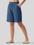 Women's Cotton Linen Easy Bermuda Shorts 10 Inch