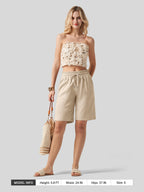 Women's Cotton Linen Easy Bermuda Shorts 10 Inch