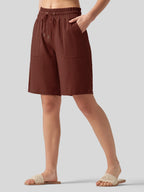 Women's Cotton Linen Easy Bermuda Shorts 10 Inch