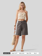 Women's Cotton Linen Easy Bermuda Shorts 10 Inch