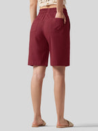 Women's Cotton Linen Easy Bermuda Shorts 10 Inch