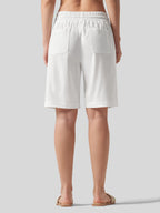 Women's Cotton Linen Easy Bermuda Shorts 10 Inch
