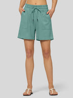 Women's Cotton Linen Easy Bermuda Shorts 5 Inch