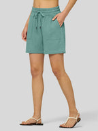 Women's Cotton Linen Easy Bermuda Shorts 5 Inch