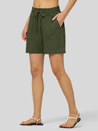 Women's Cotton Linen Easy Bermuda Shorts 5 Inch