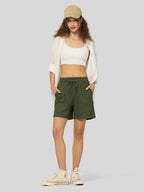 Women's Cotton Linen Easy Bermuda Shorts 5 Inch