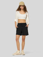 Women's Cotton Linen Easy Bermuda Shorts 5 Inch
