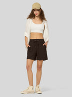 Women's Cotton Linen Easy Bermuda Shorts 5 Inch