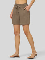 Women's Cotton Linen Easy Bermuda Shorts 5 Inch
