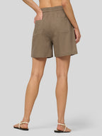 Women's Cotton Linen Easy Bermuda Shorts 5 Inch