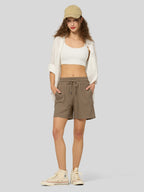 Women's Cotton Linen Easy Bermuda Shorts 5 Inch