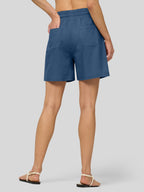 Women's Cotton Linen Easy Bermuda Shorts 5 Inch