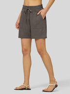 Women's Cotton Linen Easy Bermuda Shorts 5 Inch