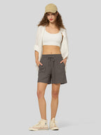 Women's Cotton Linen Easy Bermuda Shorts 5 Inch