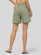 Women's Cotton Linen Easy Bermuda Shorts 5 Inch