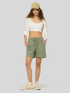 Women's Cotton Linen Easy Bermuda Shorts 5 Inch