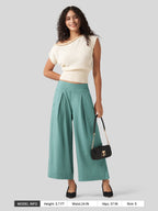 Women's Cotton Linen Wide-leg Cropped Pants