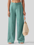 Women's Cotton Linen Wide-Leg Pants