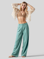 Women's Cotton Linen Wide-Leg Pants