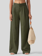 Women's Cotton Linen Wide-Leg Pants