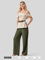Women's Cotton Linen Wide-Leg Pants