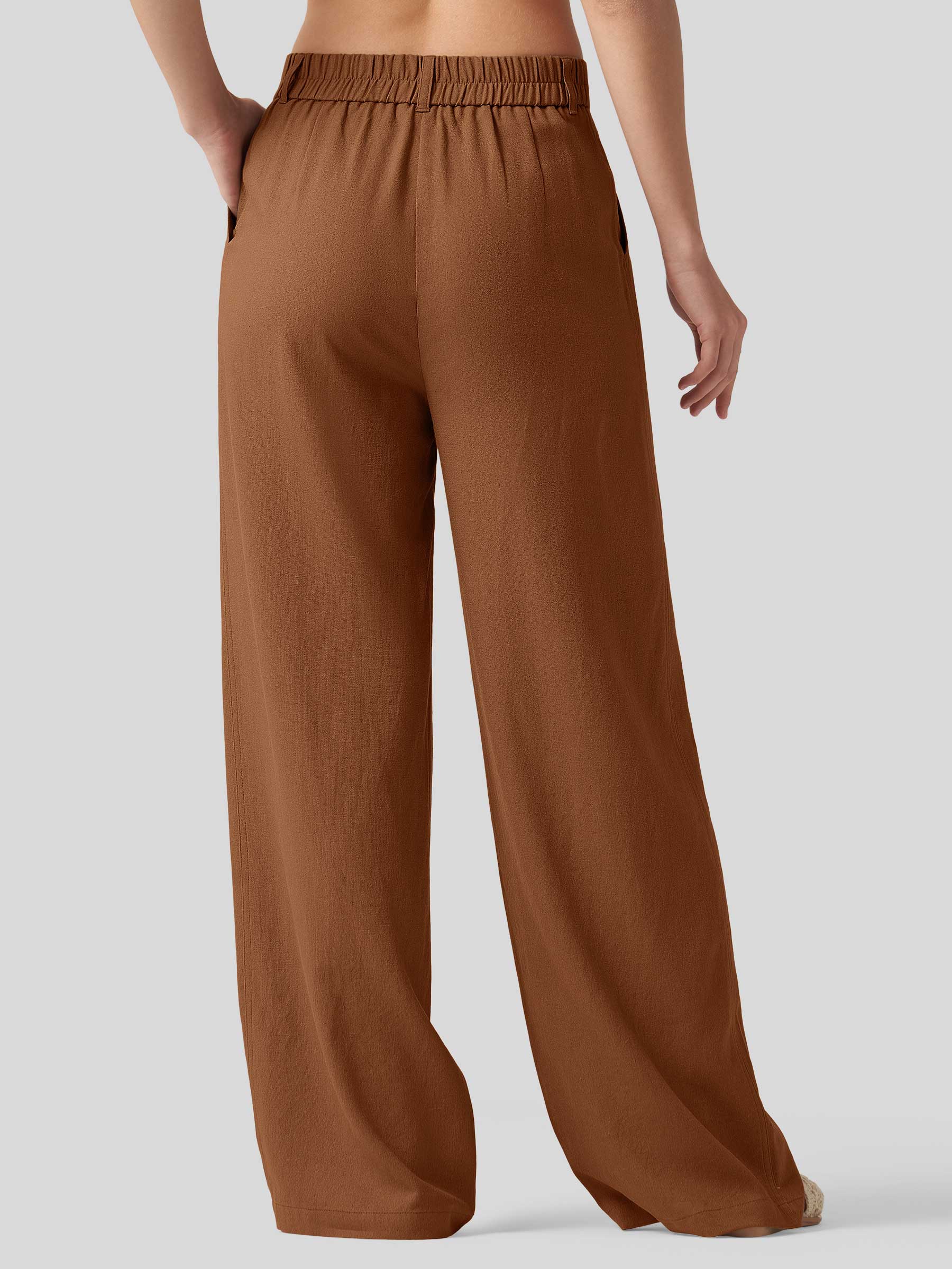 Women's Cotton Linen Wide-Leg Pants